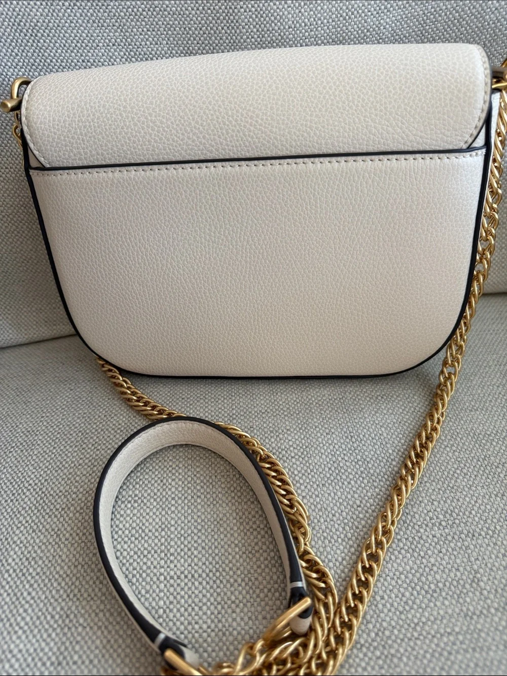 Tory Burch Soft Cream Leather Chain Shoulder or Clutch Bag